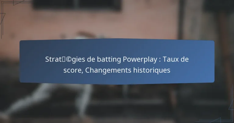 Stratégies de batting Powerplay : Taux de score, Changements historiques